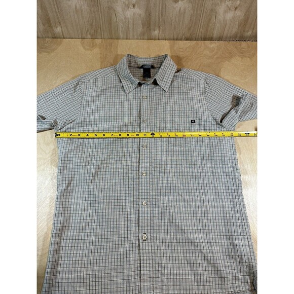 Marmot Mens Medium Multicolor Hiking Shirt Tan With Brown Black Plaid - Picture 3 of 12